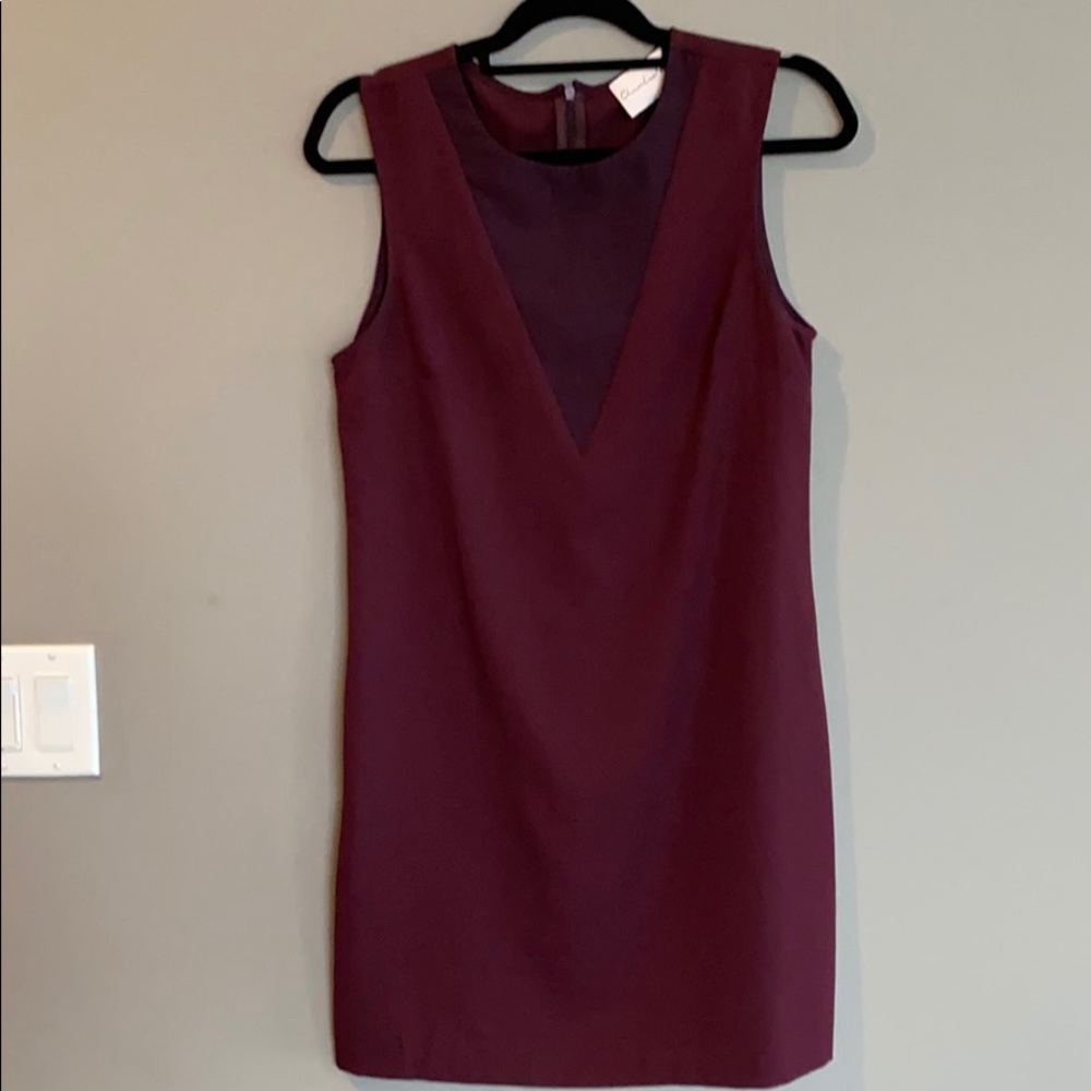 Charles Henry wine colored shift dress